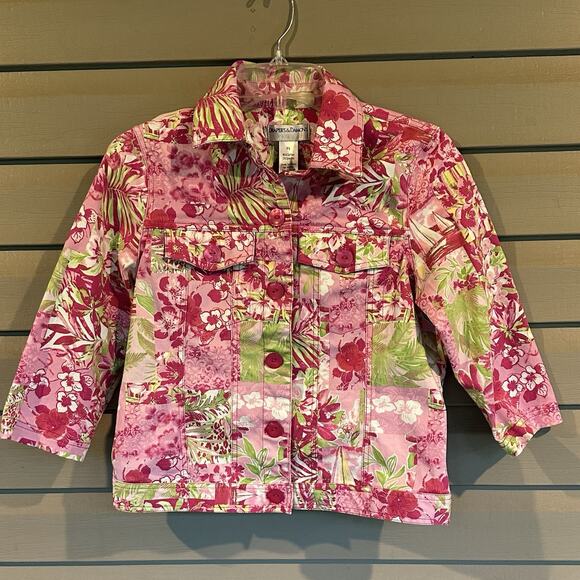 Draper's & Damon's Women's Jacket Size PS Pink Floral Print - Picture 1 of 5